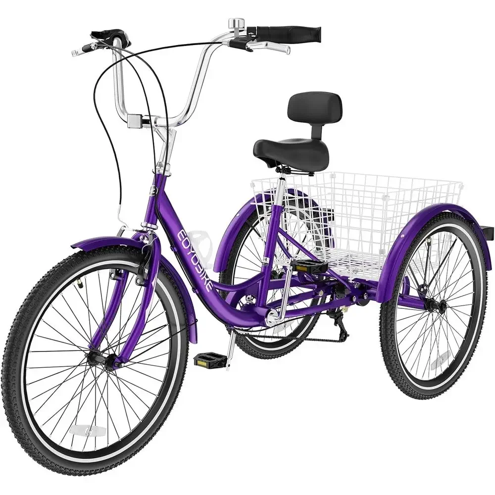 Adult 3-Wheel Cruiser Bikes with 7-Speed Gears and Shopping Basket for Men and Women
Adult 3-Wheel Cruiser Bikes with 7-Speed Gears and Shopping Basket for Men and Women