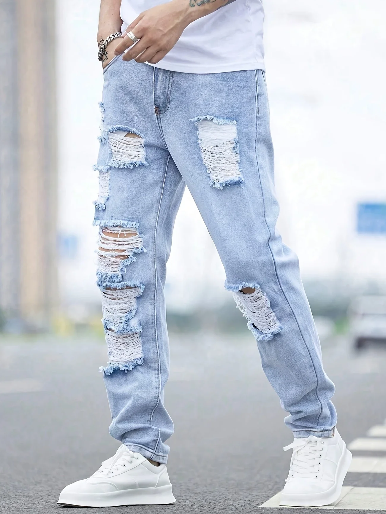 Men's Fashion Loose Jeans, Cotton Blend Street Style Solid Color Non-Stretch Woven Fabric, Regular Length for All Seasons, Allse
Men's Fashion Loose Jeans, Cotton Blend Street Style Solid Color Non-Stretch Woven Fabric, Regular Length for All Seasons, Allse