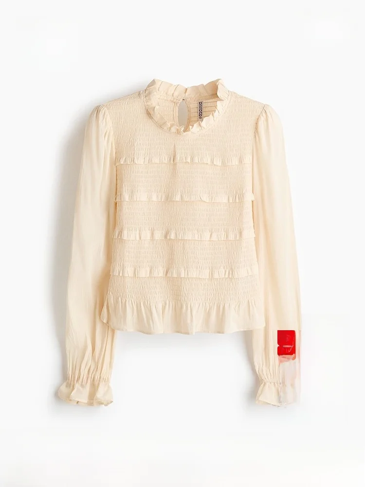 Женская блузка H&M, весна 2026, модный тренд для офиса, топ из хлопковой марли с длинным рукавом, повседневный, приталенный крой, из смесового хлопка
Женская блузка H&M, весна 2026, модный тренд для офиса, топ из хлопковой марли с длинным рукавом, повседневный, приталенный крой, из смесового хлопка