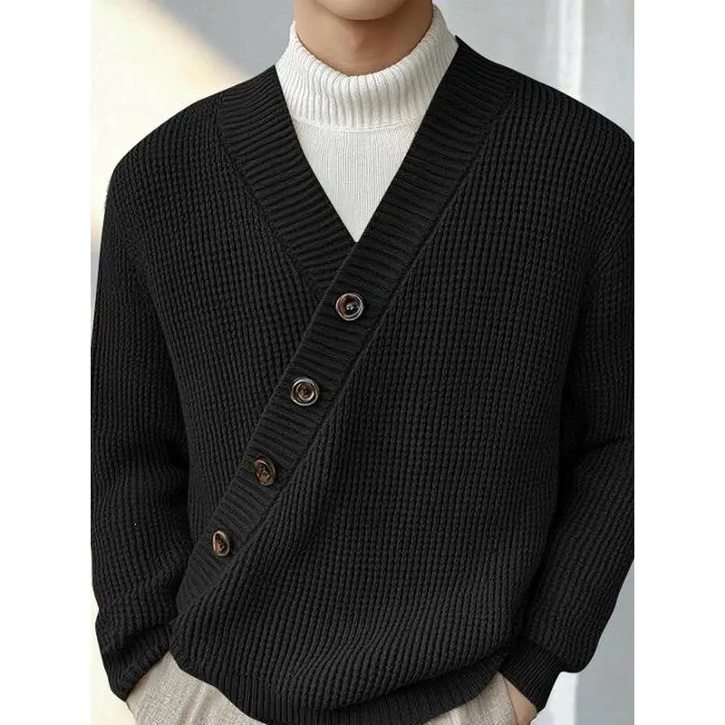 Retro V-Neck Knit Sweater E 74532L Open Cardigan Loose Fit Long Sleeve Men's Sweater Fleece-Like Fabric Basic Style Spring 2025
Retro V-Neck Knit Sweater E 74532L Open Cardigan Loose Fit Long Sleeve Men's Sweater Fleece-Like Fabric Basic Style Spring 2025