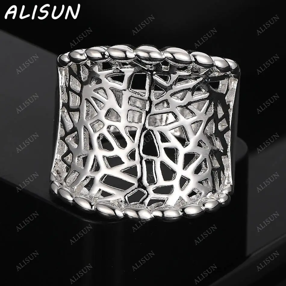ALISUN 925 Sterling Silver Size 7-10 Hollow Texture Ring For Women Men Fashion Jewelry Vintage Grace Charm Noble Party Birthday
ALISUN 925 Sterling Silver Size 7-10 Hollow Texture Ring For Women Men Fashion Jewelry Vintage Grace Charm Noble Party Birthday