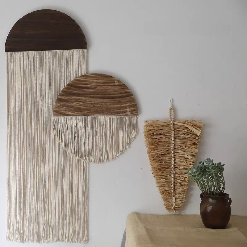 Bohemian Half-Circle Wood Board Tassel Wall Hanging Simple Decorative Painting Meter Box Covering Home Wall Art
Bohemian Half-Circle Wood Board Tassel Wall Hanging Simple Decorative Painting Meter Box Covering Home Wall Art