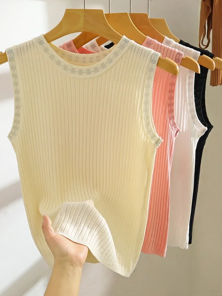 2025 Off Shoulder Thin Women's Tank Top Knitted Tops Neck Summer Basic Shirts White Black Casual Sport Vest
2025 Off Shoulder Thin Women's Tank Top Knitted Tops Neck Summer Basic Shirts White Black Casual Sport Vest