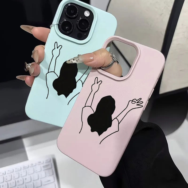 Peace Sign Girl Line Phone Case For iPhone 14 15 16 Plus Pro 11 12 13 Pro Max iPhone X XR XS 16E Candy Color Laser Soft Funda
Peace Sign Girl Line Phone Case For iPhone 14 15 16 Plus Pro 11 12 13 Pro Max iPhone X XR XS 16E Candy Color Laser Soft Funda
