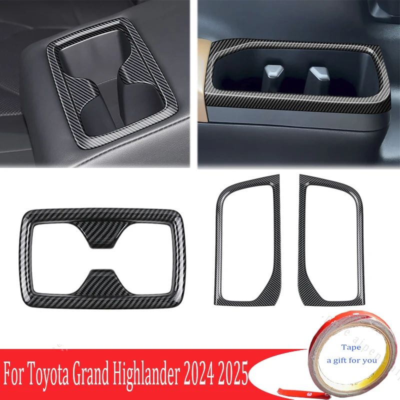 For Toyota Grand Highlander 2024 2025 ABS Carbon Fiber Rear Seat Water Cup Holder Cover Trim Drink Cup Water Frame Accessories
For Toyota Grand Highlander 2024 2025 ABS Carbon Fiber Rear Seat Water Cup Holder Cover Trim Drink Cup Water Frame Accessories