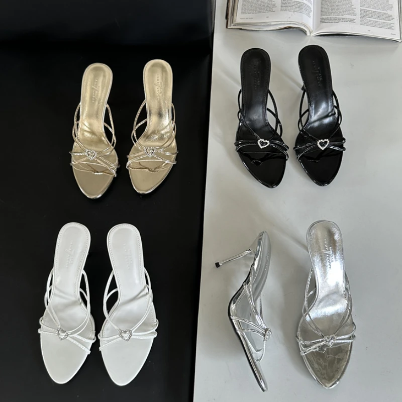 Summer New Rhinestone Heeled Sandals Women's Stiletto Fairy Style Sexy One Strap Sandals Silver Crystal Sandals
Summer New Rhinestone Heeled Sandals Women's Stiletto Fairy Style Sexy One Strap Sandals Silver Crystal Sandals