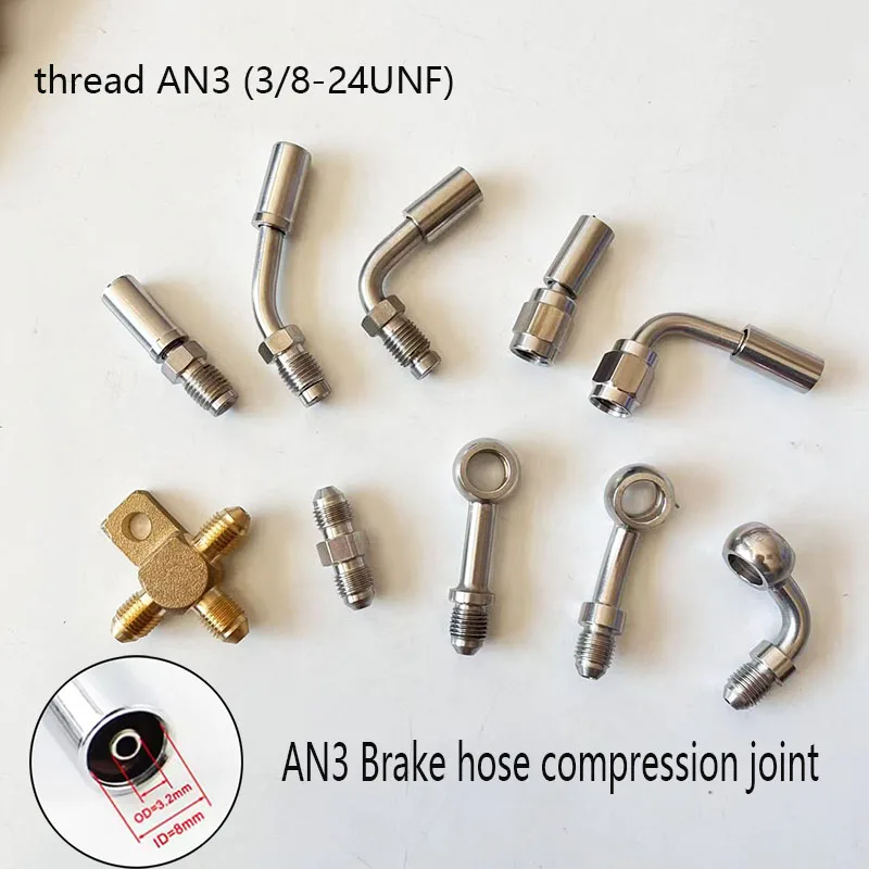 Stainless 3/8-24 Male Swivel Fittings Straight 45 90 Degree Inverted Flare Female Adapter For AN3 Braided Brake Oil Hose Lin
Stainless 3/8-24 Male Swivel Fittings Straight 45 90 Degree Inverted Flare Female Adapter For AN3 Braided Brake Oil Hose Lin