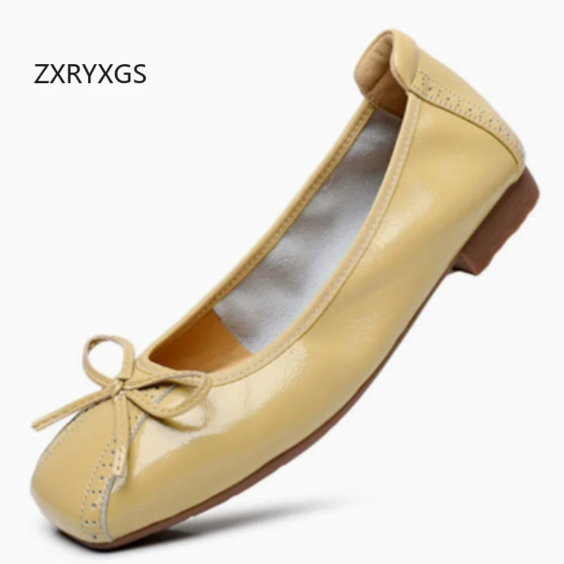 ZXRYXGS 2026 New Fashion Soft Cowhide Square Toe Bow Women Flats Comfortable Soft Soled Trendy Shoes Genuine Leather Plus Size
ZXRYXGS 2026 New Fashion Soft Cowhide Square Toe Bow Women Flats Comfortable Soft Soled Trendy Shoes Genuine Leather Plus Size
