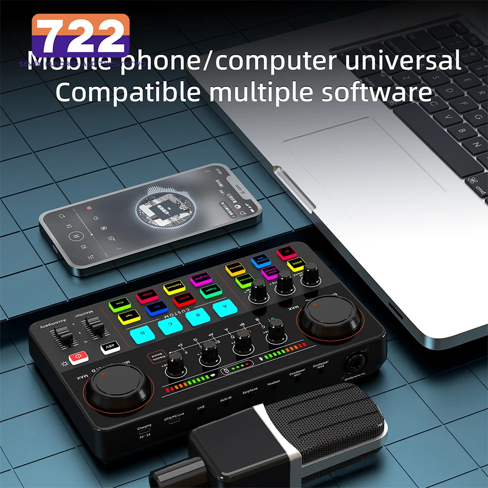 Professional Live Sound Card 12 Electronic Tone Sound Card 48V Power Supply Audio Mixer for Live Streaming Recording Interface
Professional Live Sound Card 12 Electronic Tone Sound Card 48V Power Supply Audio Mixer for Live Streaming Recording Interface