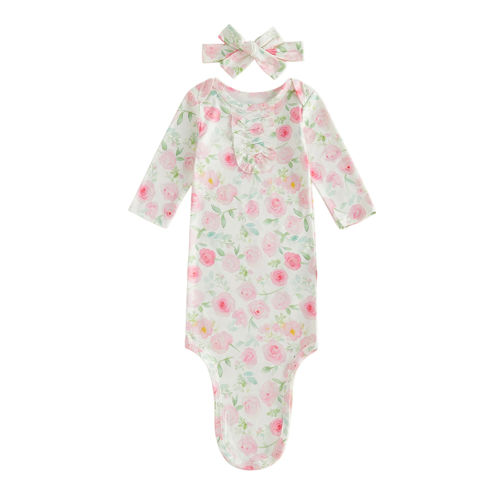 Newborn s Floral Print Crew Neck Short Sleeve Knotted Baby Girls with Matching Headband
Newborn s Floral Print Crew Neck Short Sleeve Knotted Baby Girls with Matching Headband