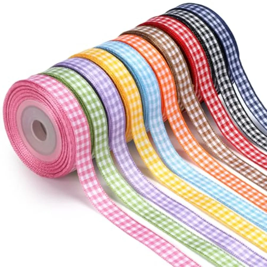 10 Color 100 Yards Gingham Ribbon Variety Pack, 3/8" X 10 Yards/Roll Assorted Spring Easter Plaid Ribbon for Crafts, Gift Wrapp
10 Color 100 Yards Gingham Ribbon Variety Pack, 3/8" X 10 Yards/Roll Assorted Spring Easter Plaid Ribbon for Crafts, Gift Wrapp