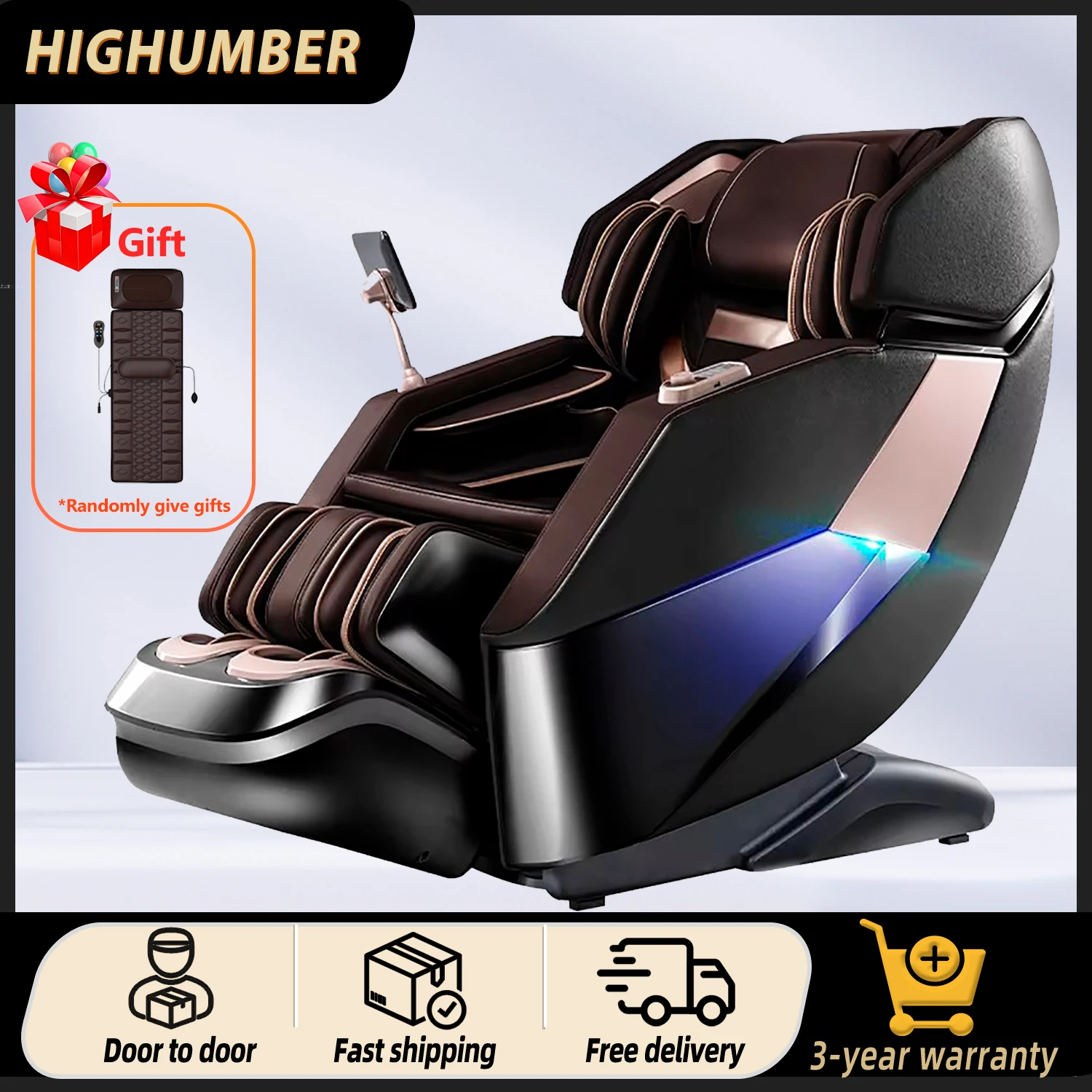 3-year warranty Massage Chair Full Body 4d Zero Gravity Shiatsu Heating Thai Stretching Massage Chair with Bluetooth Music
3-year warranty Massage Chair Full Body 4d Zero Gravity Shiatsu Heating Thai Stretching Massage Chair with Bluetooth Music