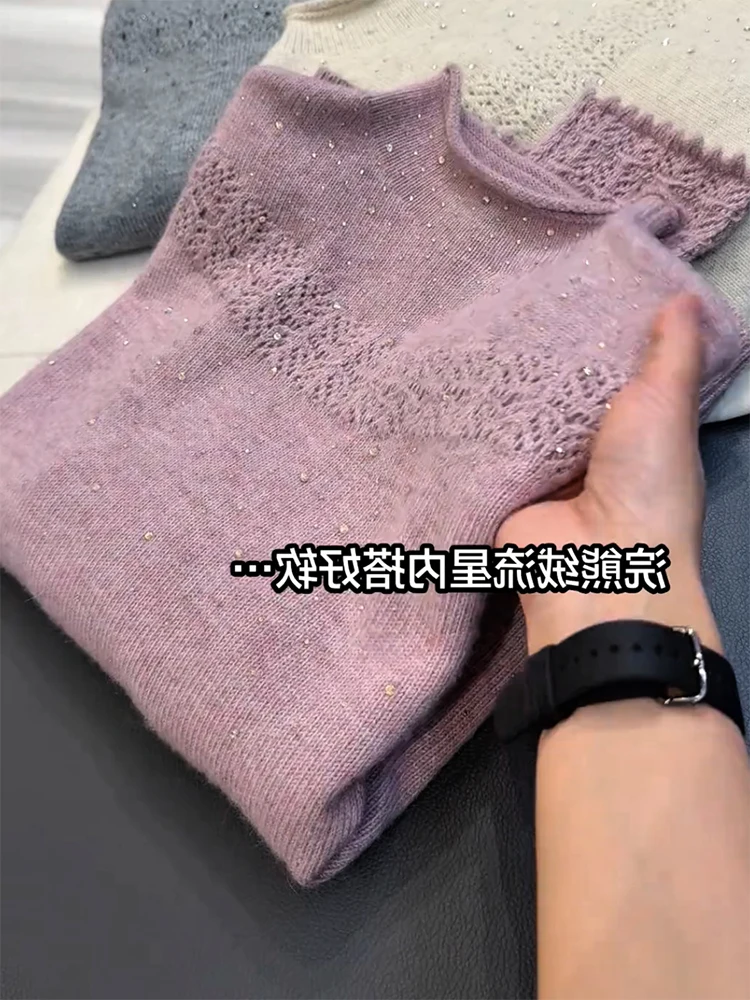 Женский трикотажный топ с вставками и стразами, осенне-зимняя новинка, большие размеры, универсальный, стройнящий, для женщин, модный.
Женский трикотажный топ с вставками и стразами, осенне-зимняя новинка, большие размеры, универсальный, стройнящий, для женщин, модный.