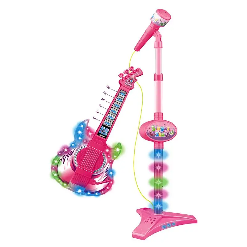 Kids Guitar And Microphone Set Musical Guitar Toy Guitar Toys With Music And Colorful Light Microphone With Adjustable Height
Kids Guitar And Microphone Set Musical Guitar Toy Guitar Toys With Music And Colorful Light Microphone With Adjustable Height