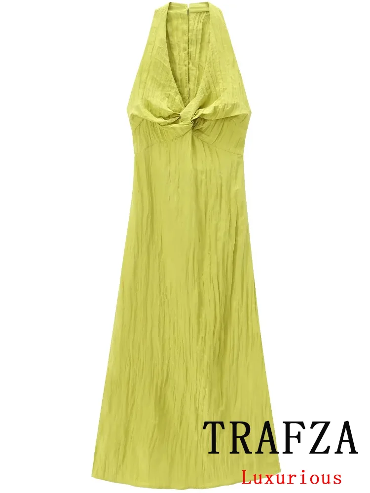 TRAFZA Vintage Casual Chic Women Dress Solid Folds V-Neck Sleeveless Straight Vestidos Fashion 2024 Summer Holiday Dress
TRAFZA Vintage Casual Chic Women Dress Solid Folds V-Neck Sleeveless Straight Vestidos Fashion 2024 Summer Holiday Dress