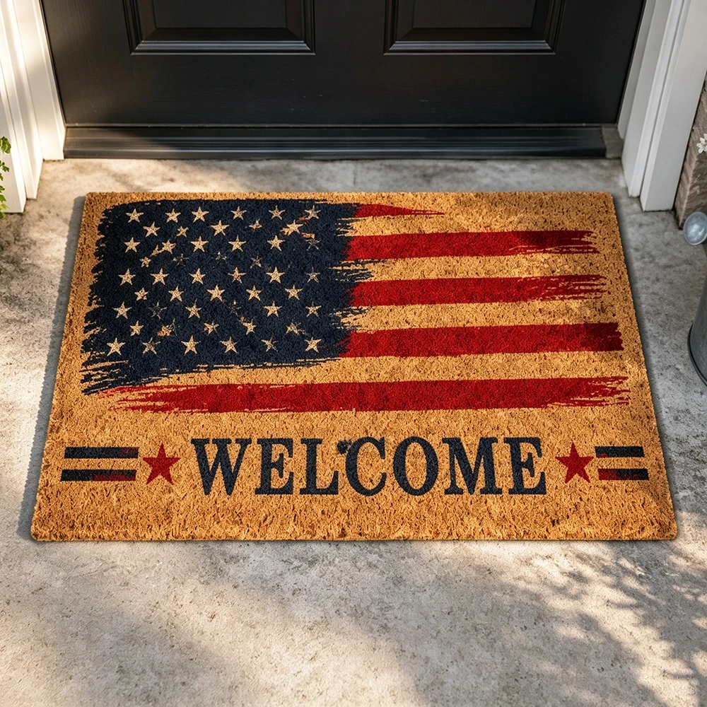 Doormat Welcome Mat Custom American Flag Rug Patriotic Personalized Indoor Outdoor Non Slip Heavy Duty All Weather Front Door
Doormat Welcome Mat Custom American Flag Rug Patriotic Personalized Indoor Outdoor Non Slip Heavy Duty All Weather Front Door