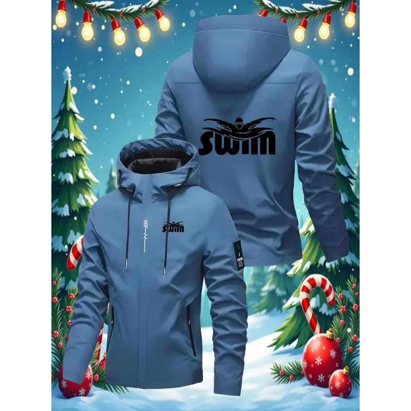 Мужская куртка с капюшоном и принтом, ветрозащитная, водонепроницаемая, подходит для плавания, пляжа, бассейна — всесезонная повседневная верхняя одежда.
Мужская куртка с капюшоном и принтом, ветрозащитная, водонепроницаемая, подходит для плавания, пляжа, бассейна — всесезонная повседневная верхняя одежда.