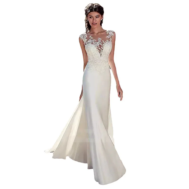New Wedding Dress with Small Tail for Slimming and Minimalist Fish Tail Lace Back
New Wedding Dress with Small Tail for Slimming and Minimalist Fish Tail Lace Back