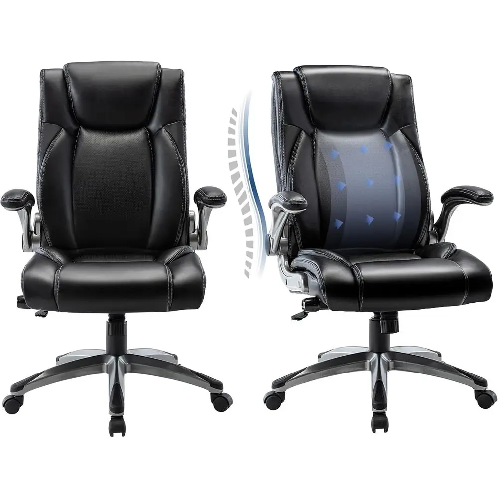 Ergonomic High-Back Desk Chair for Big and Tall Users with Thick Leather, Adjustable Height and Armrests for Work or Gaming
Ergonomic High-Back Desk Chair for Big and Tall Users with Thick Leather, Adjustable Height and Armrests for Work or Gaming