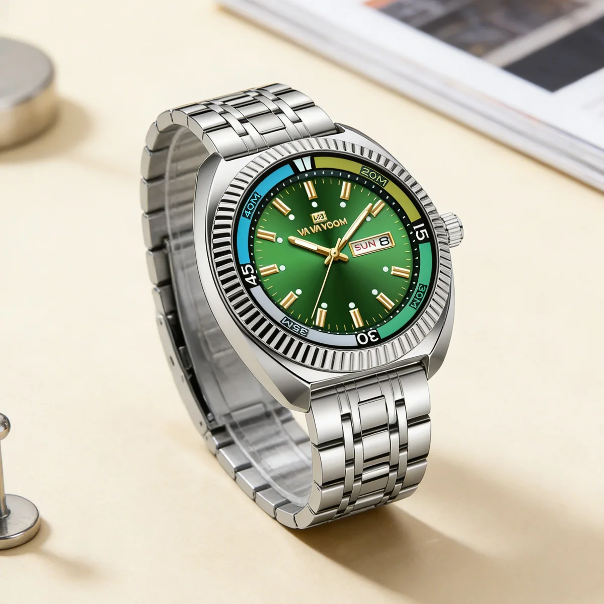 Men Watch Green Classic Diving Series 42mm Silver Stainless Steel Luxury Business Clock 3Bar Waterproof Student Timing Man Watch
Men Watch Green Classic Diving Series 42mm Silver Stainless Steel Luxury Business Clock 3Bar Waterproof Student Timing Man Watch