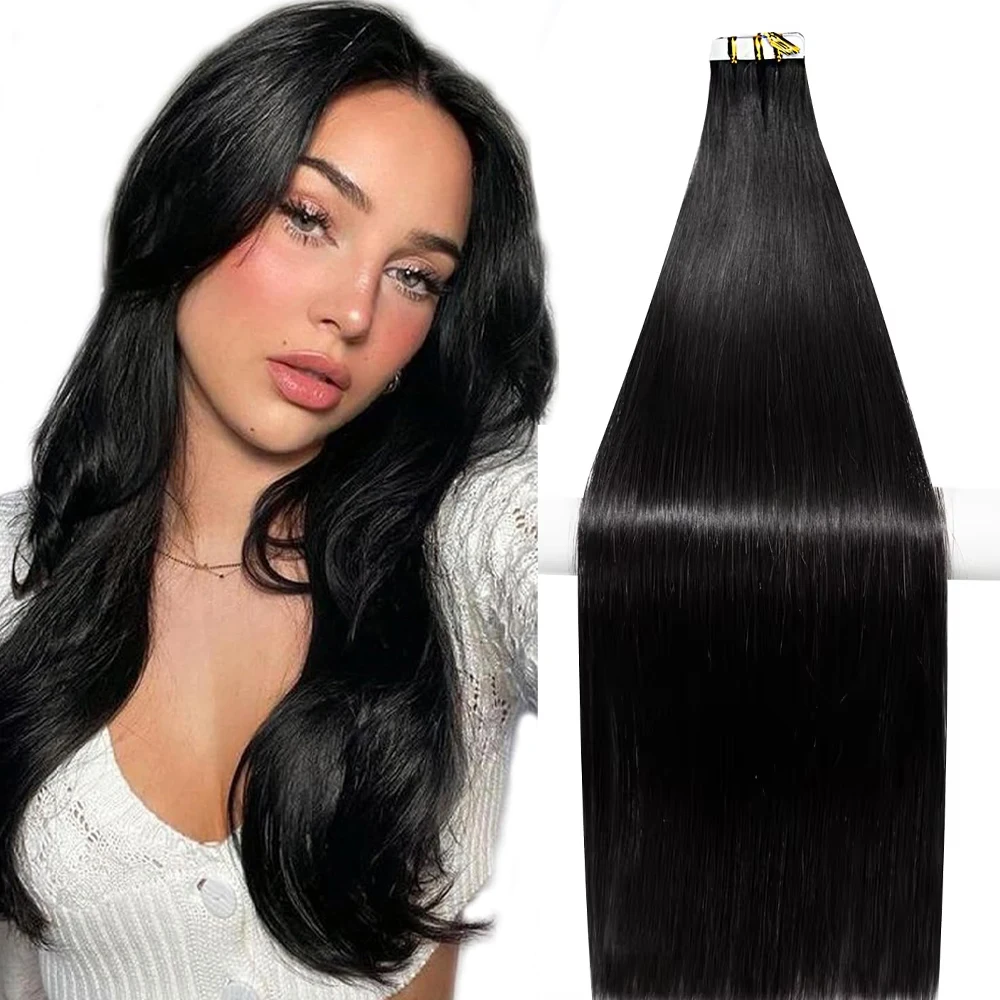 Straight Tape In Hair Extensions Brazilian 100% Human Hair Natural Black 20Pcs/50G Tape Ins Invisible Adhesive Glue 24 26 Inches
Straight Tape In Hair Extensions Brazilian 100% Human Hair Natural Black 20Pcs/50G Tape Ins Invisible Adhesive Glue 24 26 Inches