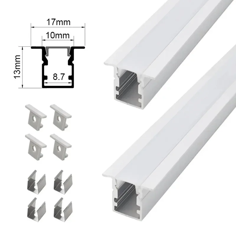 Ceiling LED Lights Embedded 17*13mm Extruded Aluminium Profiles For LED Strip Light