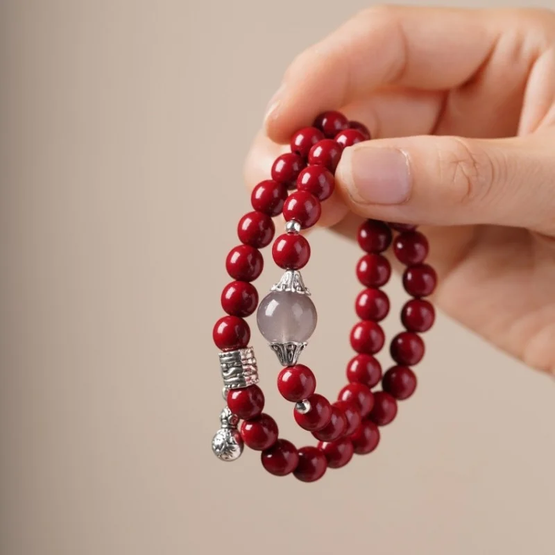 Cinnabar accessory, elastic double- bracelet, multi-loop hand jewelry for the zodiac year, popular welfare gift
Cinnabar accessory, elastic double- bracelet, multi-loop hand jewelry for the zodiac year, popular welfare gift