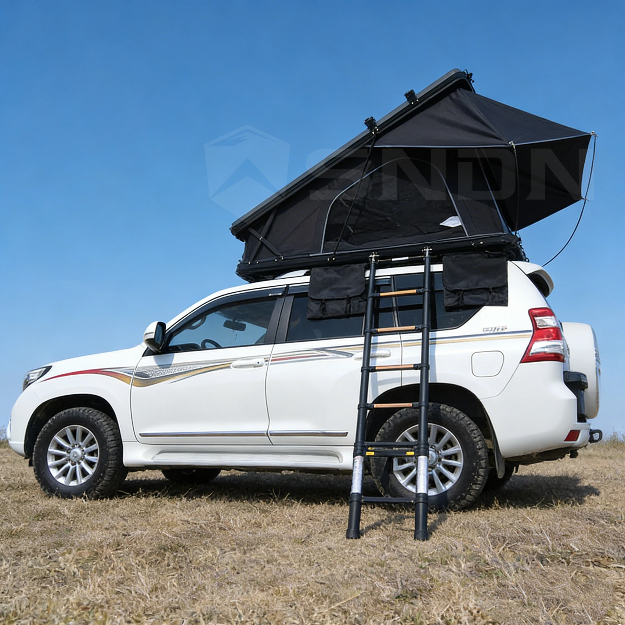 SNDN High Quality Wholesale X Hinge Hard Shell Roof Top Tent Large Space Fast Automatic Open Aluminum Rooftop Tent with Ladder
SNDN High Quality Wholesale X Hinge Hard Shell Roof Top Tent Large Space Fast Automatic Open Aluminum Rooftop Tent with Ladder