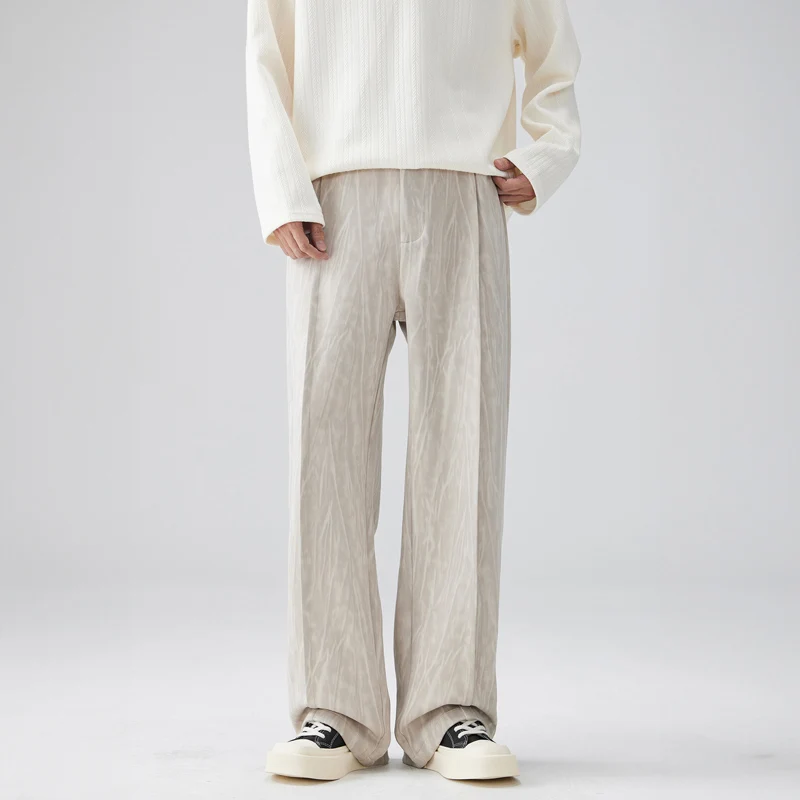 Men Plus Size Elastic Waist Wide Leg Loose Casual Water Ripple Pattern Suit Pant Commute Man Vintage Cigarette Pants Trousers
Men Plus Size Elastic Waist Wide Leg Loose Casual Water Ripple Pattern Suit Pant Commute Man Vintage Cigarette Pants Trousers