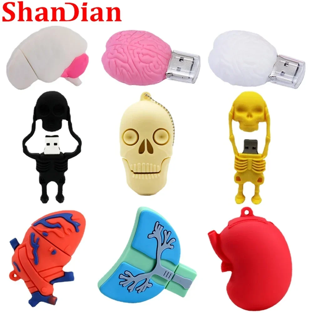 USB 2.0 Pen Drive 64GB Skull Black Flash Drives 16GB 8GB16GB 32GB U Disk Brain Flash Drive Medical students Creative Gift
USB 2.0 Pen Drive 64GB Skull Black Flash Drives 16GB 8GB16GB 32GB U Disk Brain Flash Drive Medical students Creative Gift