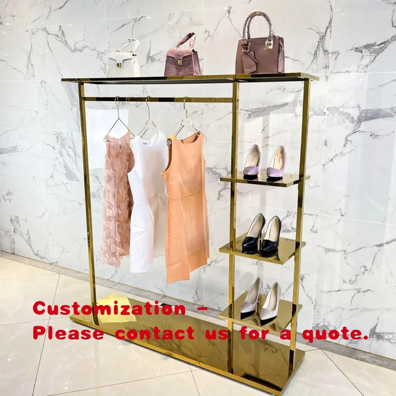 custom.Ready to Ship Gold Garment Display Stand Design Multifunctional Shoe Metal Display Stand Retail Clothing Rack Sale
custom.Ready to Ship Gold Garment Display Stand Design Multifunctional Shoe Metal Display Stand Retail Clothing Rack Sale