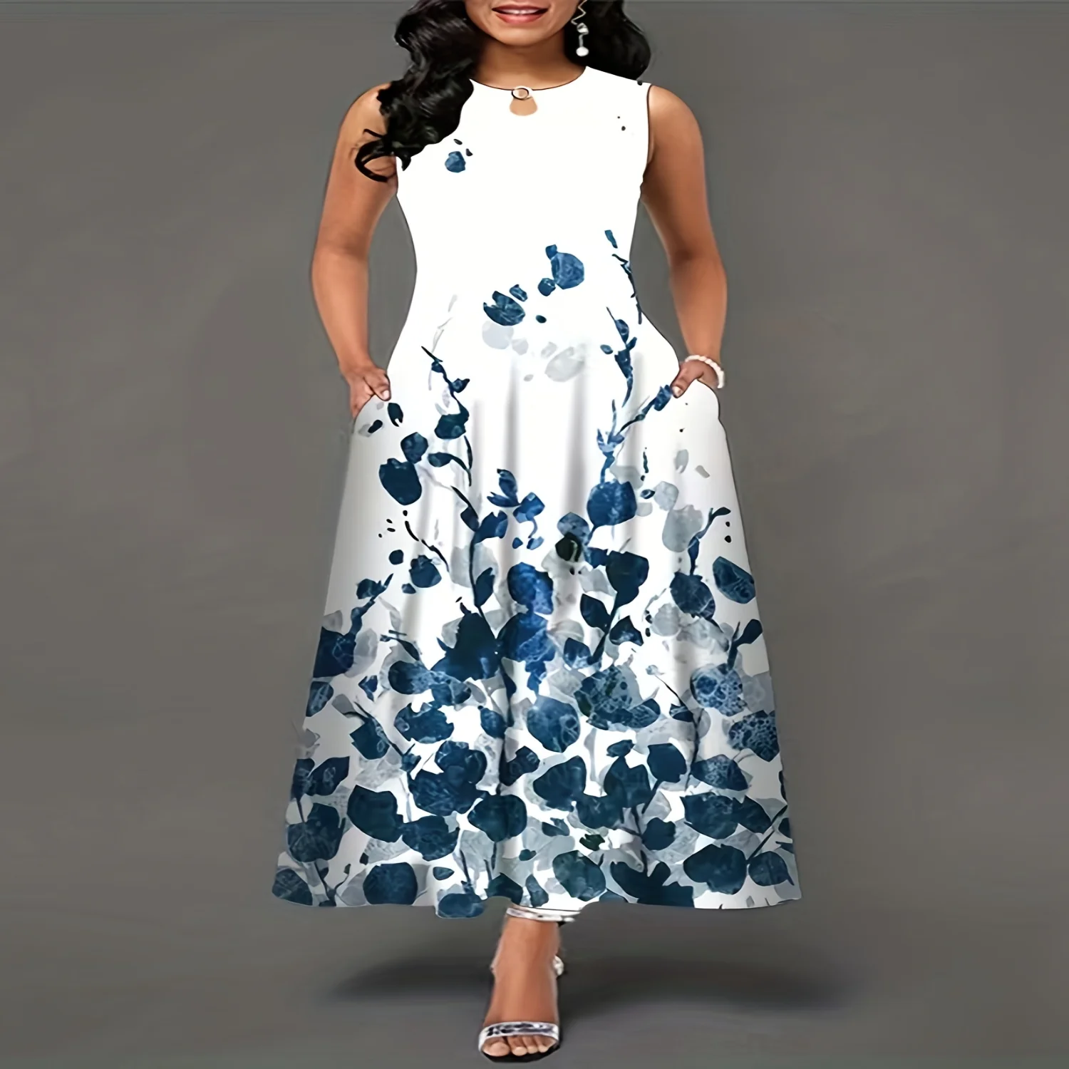 Flirty Floral Print Maxi Dress - Bohemian Chic, Sleeveless Crew Neck with Keyhole - Pockets for Women - Perfect Casual Summer Dr
Flirty Floral Print Maxi Dress - Bohemian Chic, Sleeveless Crew Neck with Keyhole - Pockets for Women - Perfect Casual Summer Dr