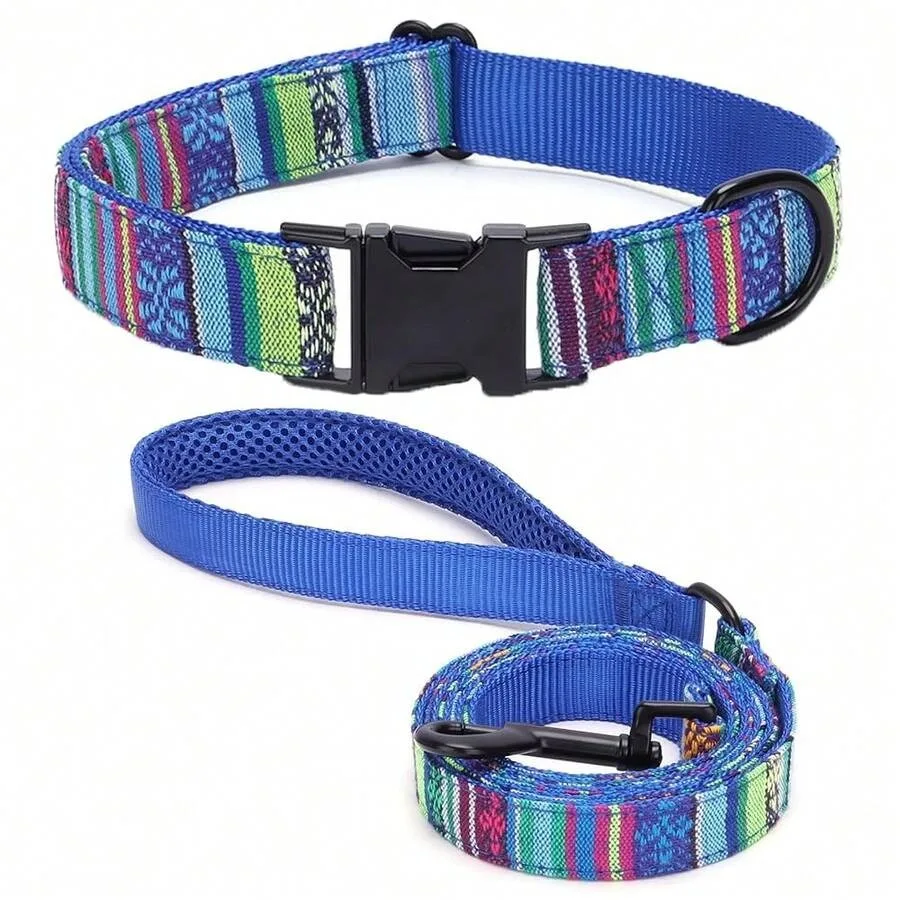 Dog Collar And Leash Set, Soft Bohemia Adjustable Collar With Metal Buckle And 5ft Padded Handle Matching Leash For Small Mediu
Dog Collar And Leash Set, Soft Bohemia Adjustable Collar With Metal Buckle And 5ft Padded Handle Matching Leash For Small Mediu