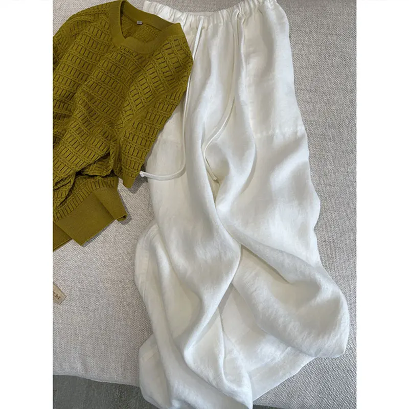 Льняные широкие брюки женские, свободные, повседневные, с эластичным поясом, в корейском стиле, с высокой талией, длинные
Льняные широкие брюки женские, свободные, повседневные, с эластичным поясом, в корейском стиле, с высокой талией, длинные