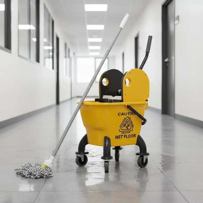 26 Litre Mop Bucket, with Wringer and Mop - Yellow
26 Litre Mop Bucket, with Wringer and Mop - Yellow