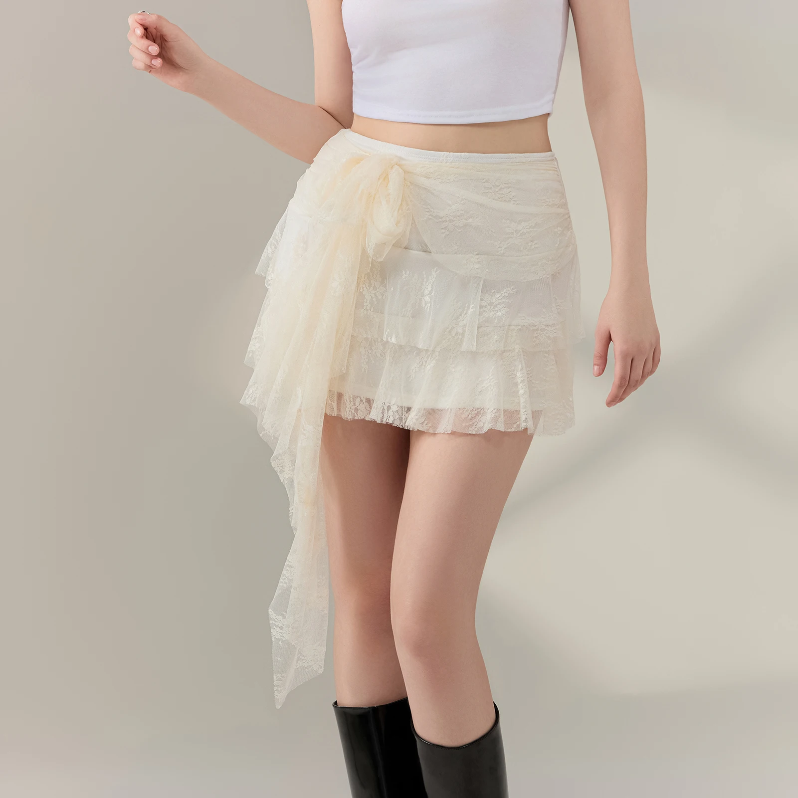 Summer Beach Vacation Club Sexy Lace Mini Skirt Casual Tie Front Layered Ruffle Skirt for Women Streetwear Aesthetic Clothes
Summer Beach Vacation Club Sexy Lace Mini Skirt Casual Tie Front Layered Ruffle Skirt for Women Streetwear Aesthetic Clothes