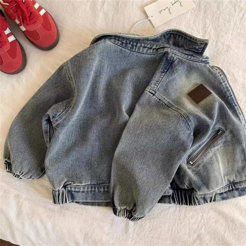 Kids Spring Jeans Outerwear Boys Girls Autumn Fashion Vintage Distressed Coats Children Turn-Down Collar Zipper Jackets 2-8Y
Kids Spring Jeans Outerwear Boys Girls Autumn Fashion Vintage Distressed Coats Children Turn-Down Collar Zipper Jackets 2-8Y