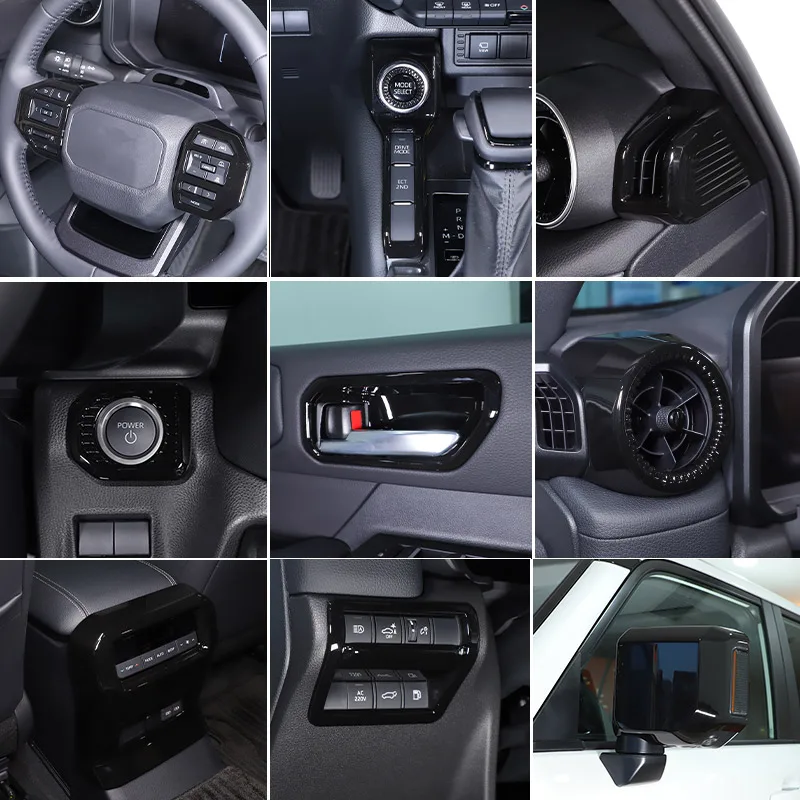 For Toyota Land Cruiser Prado 250 LC250 2024 ABS Glossy Black Car Door handle steering wheel Air Outlet Cover Trim Accessories
For Toyota Land Cruiser Prado 250 LC250 2024 ABS Glossy Black Car Door handle steering wheel Air Outlet Cover Trim Accessories