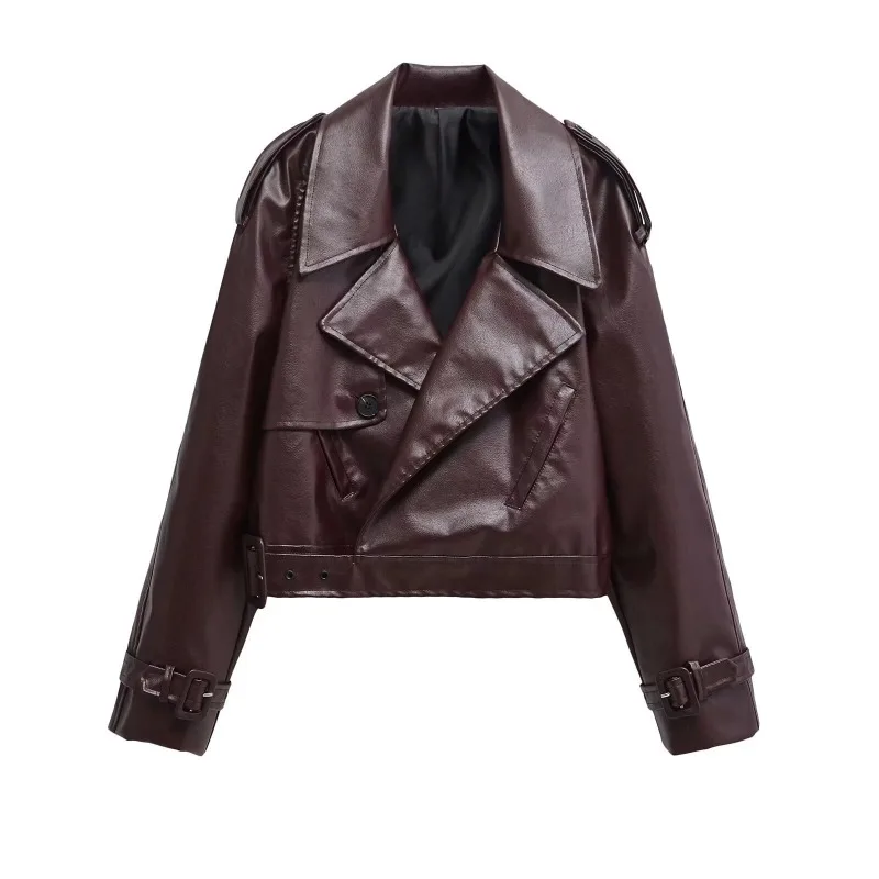 Faux Leather Jackets for Women's Jacket Fashion Lapels with Buttons Jacket Woman Streetwear Coat Adjustable Sleeve New in Jacket
Faux Leather Jackets for Women's Jacket Fashion Lapels with Buttons Jacket Woman Streetwear Coat Adjustable Sleeve New in Jacket
