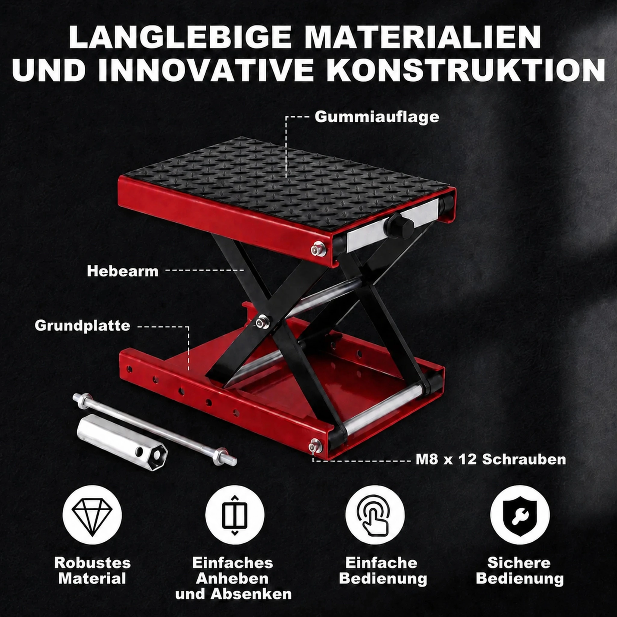 Manual Scissor Motorcycle Lift Table Heavy Duty Steel Bike Repair Stand Non-Slip Lifting Jack Platform for Motorbike Maintenance
Manual Scissor Motorcycle Lift Table Heavy Duty Steel Bike Repair Stand Non-Slip Lifting Jack Platform for Motorbike Maintenance