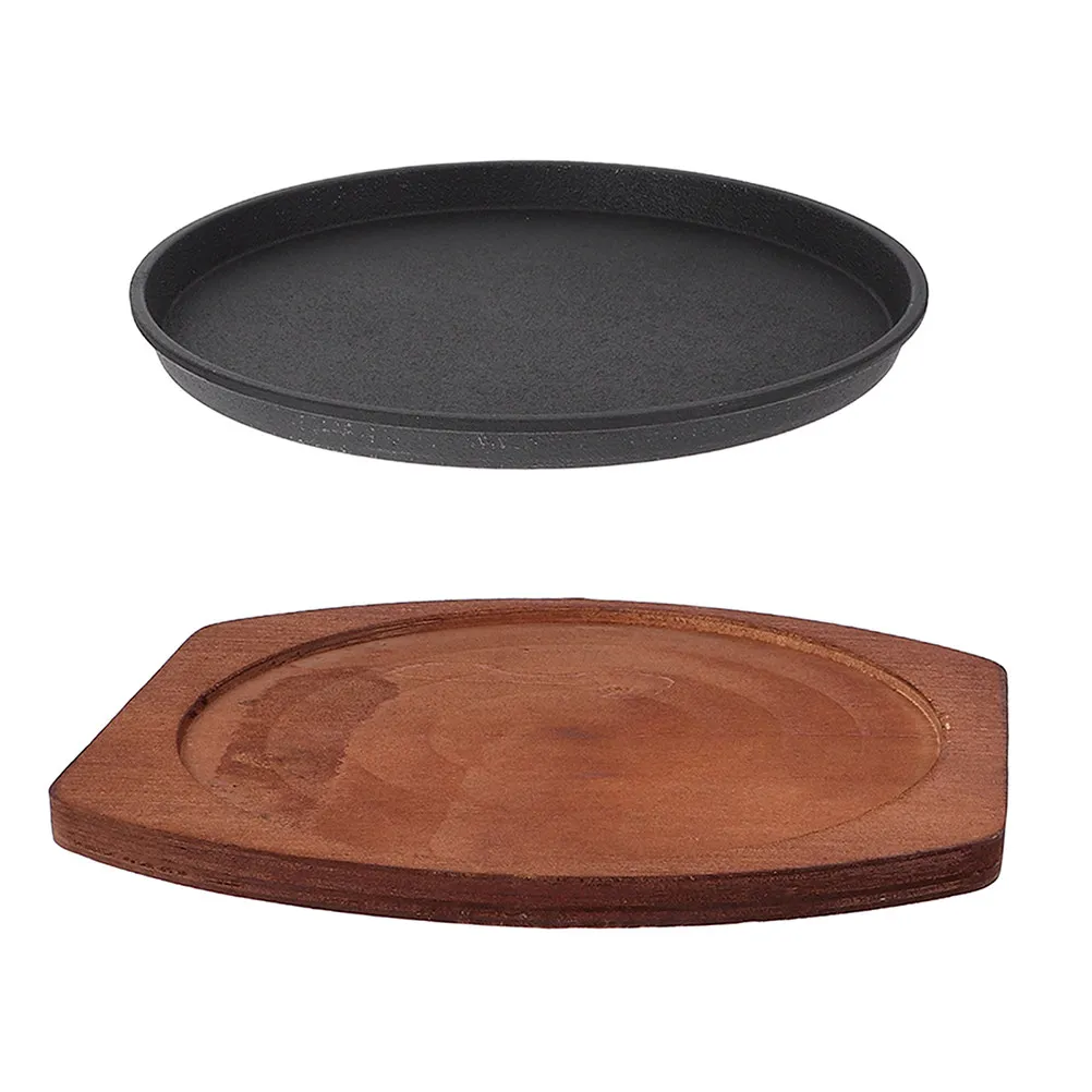 1Set Iron Steak Griddle Pan for Barbecue Sizzle Cooking Efficient Heat Distribution Wooden Base Restaurant Kitchen
1Set Iron Steak Griddle Pan for Barbecue Sizzle Cooking Efficient Heat Distribution Wooden Base Restaurant Kitchen