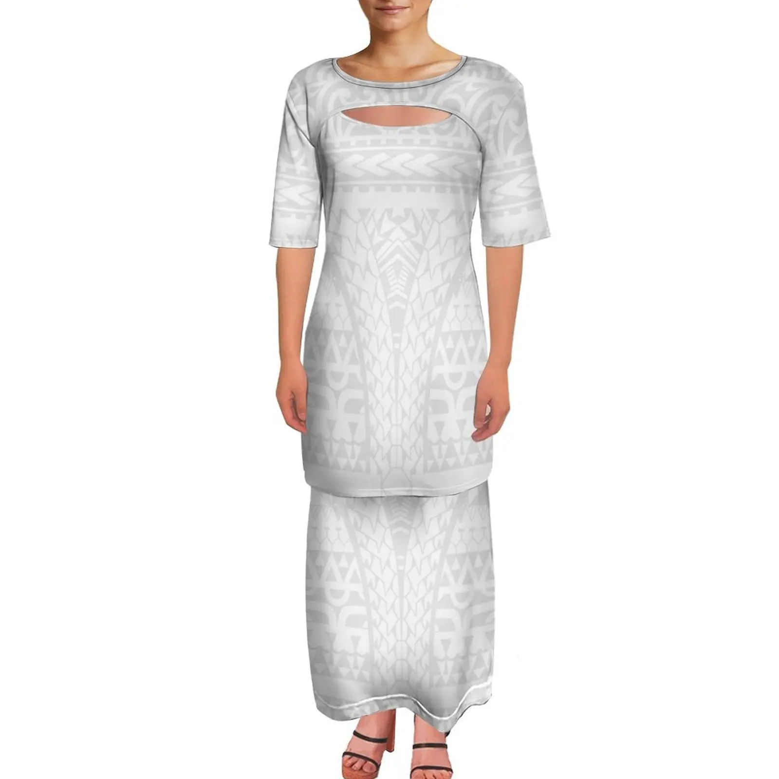 New 2-Piece Set Polynesian Puletasi White Sunday Mother Festival Dress For Samoan Ethnic Tribe Women'S Dress
New 2-Piece Set Polynesian Puletasi White Sunday Mother Festival Dress For Samoan Ethnic Tribe Women'S Dress