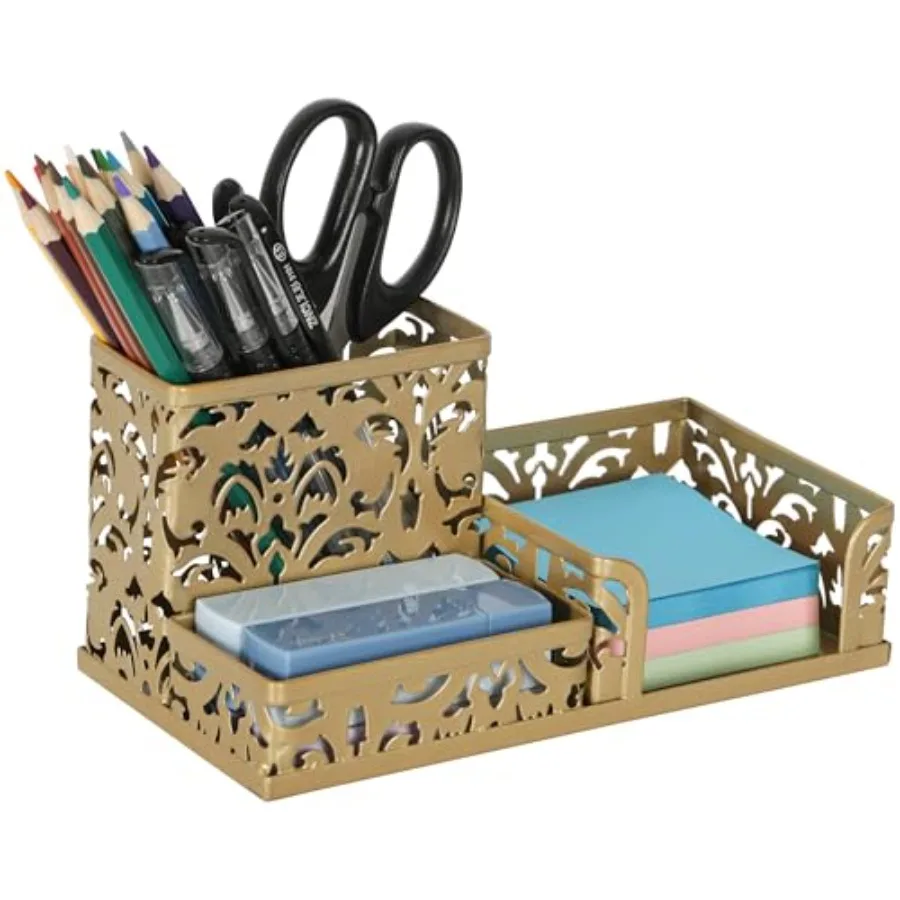 Desk Organizer 3 Compartment Pen Holder for Desk Office Supplies Caddy with Sticky Notes Holder for School Home, Gold
Desk Organizer 3 Compartment Pen Holder for Desk Office Supplies Caddy with Sticky Notes Holder for School Home, Gold