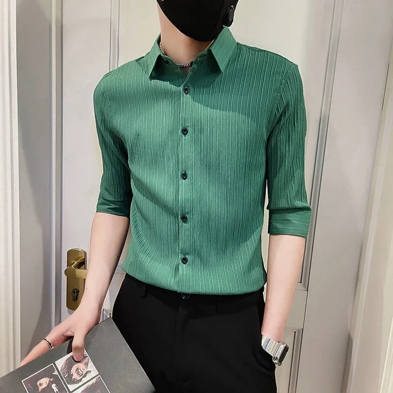 Green White Black Male Shirts Plain Short Sleeve New in Casual Normal High Quality Luxury Korean Popular Clothes Men's Shirt
Green White Black Male Shirts Plain Short Sleeve New in Casual Normal High Quality Luxury Korean Popular Clothes Men's Shirt