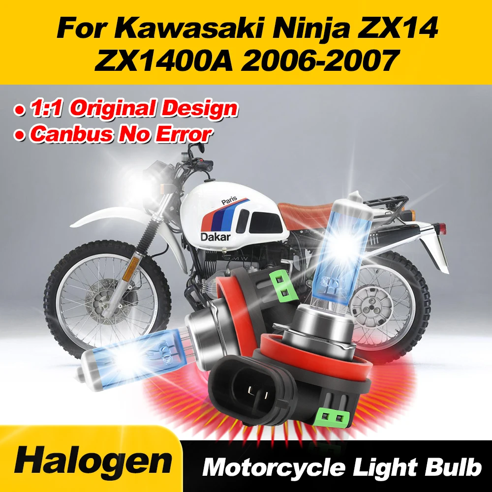 2Pcs Super Bright Moto Lights 20000LM H11 Motorcycle Halogen Headlight Bulbs 12V For Kawasaki Ninja ZX14 ZX1400A 2006 2007
2Pcs Super Bright Moto Lights 20000LM H11 Motorcycle Halogen Headlight Bulbs 12V For Kawasaki Ninja ZX14 ZX1400A 2006 2007