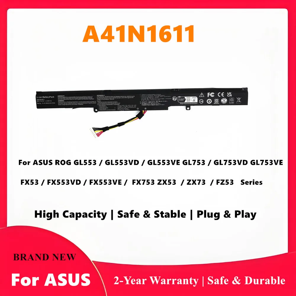 A41N1611 A41LP4Q Battery for ASUS GL553VD GL553VE GL753VD FX553VD FX553VE Notebook Battery
A41N1611 A41LP4Q Battery for ASUS GL553VD GL553VE GL753VD FX553VD FX553VE Notebook Battery