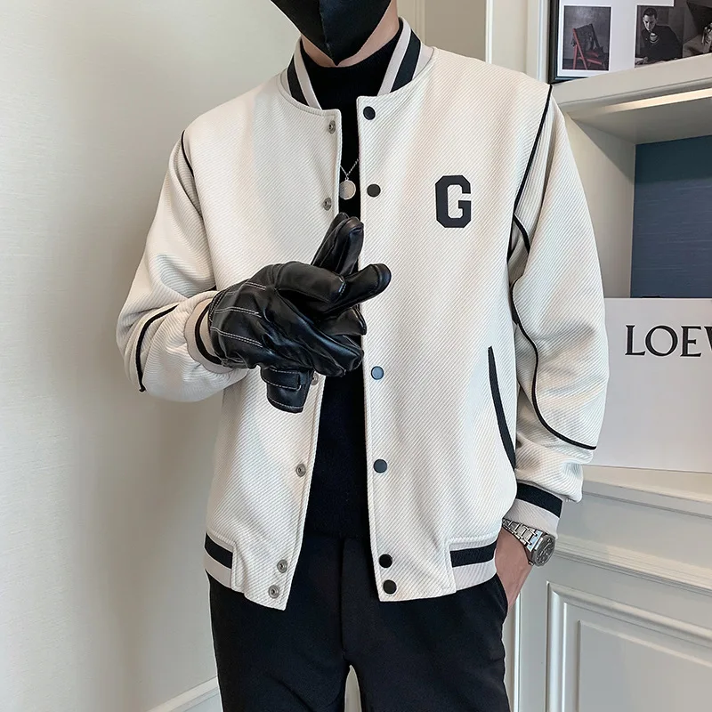 Autumn Winter Men's Artistic Long Sleeved Baseball Jacket Single Breasted Cuffs Lazy Fashion Collars Jackets Coat
Autumn Winter Men's Artistic Long Sleeved Baseball Jacket Single Breasted Cuffs Lazy Fashion Collars Jackets Coat