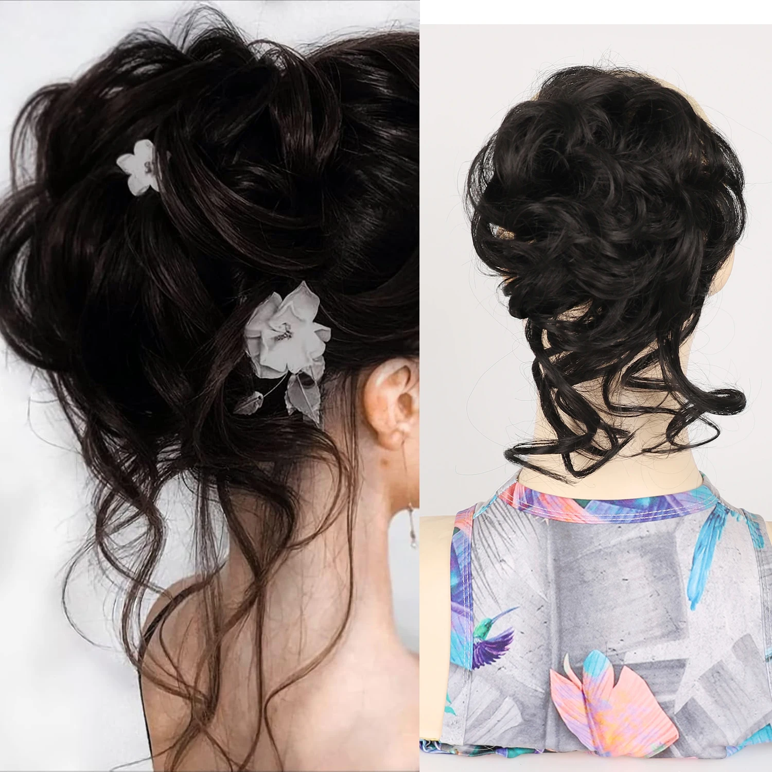Synthetic Messy Bun Hair Piece Wavy Curly Hair Wrap Ponytail Hairpieces Thick Hair Scrunchies for Women
Synthetic Messy Bun Hair Piece Wavy Curly Hair Wrap Ponytail Hairpieces Thick Hair Scrunchies for Women