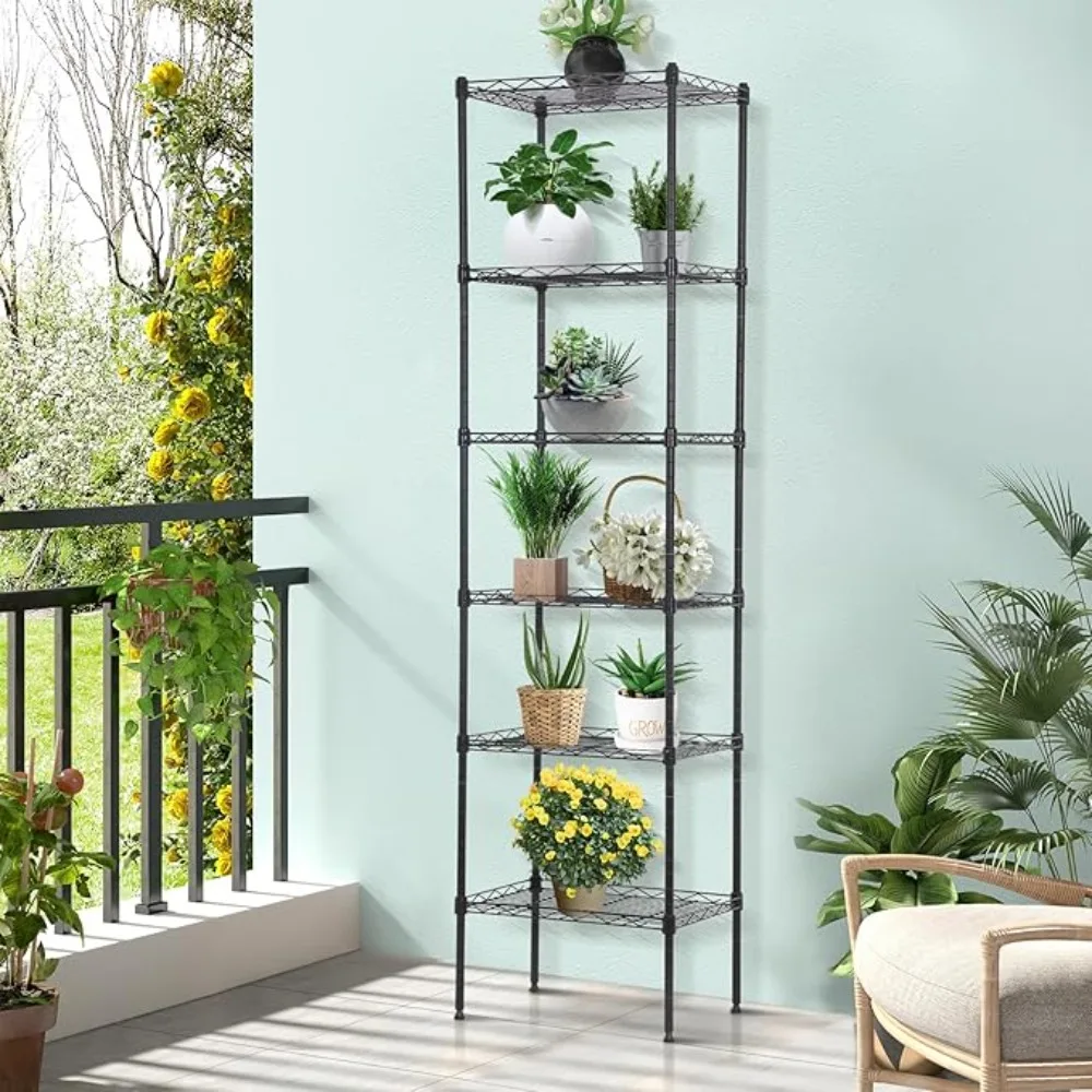 Certiied 6-Tier Storage Shelves - 17" L x 12" W x 64" H Heavy Duty Commercial Shelving,600lb acity Adjustable Wire Shelves or
Certiied 6-Tier Storage Shelves - 17" L x 12" W x 64" H Heavy Duty Commercial Shelving,600lb acity Adjustable Wire Shelves or