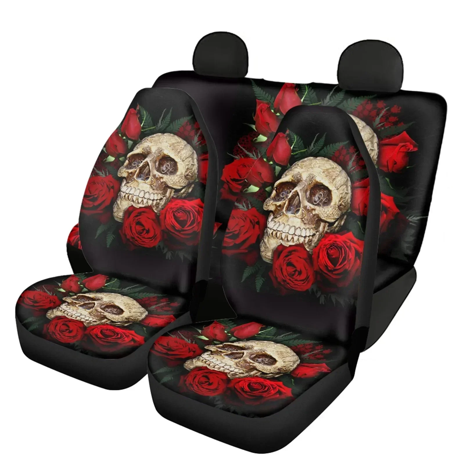 Car Seat Covers Set of 4 Gothic Skull Rose Design Front and Rear Seat Covers Durable Universal Fit Car Accessories
Car Seat Covers Set of 4 Gothic Skull Rose Design Front and Rear Seat Covers Durable Universal Fit Car Accessories
